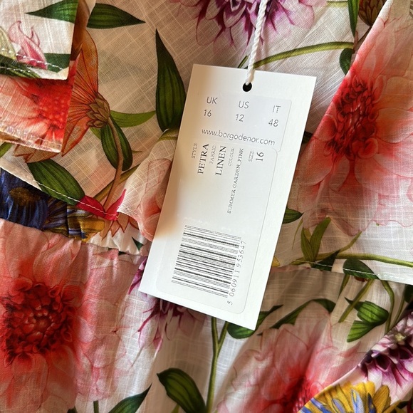 Borgo de nor Petra linen one shoulder tiered midi dress - Picture 9 of 16